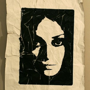 Time and Being (silk screening on a crumpled paper, 1st day) 2008