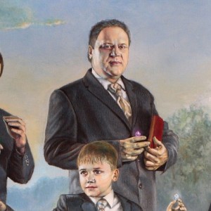 ,I. Sormulis with sons (detail), 2013